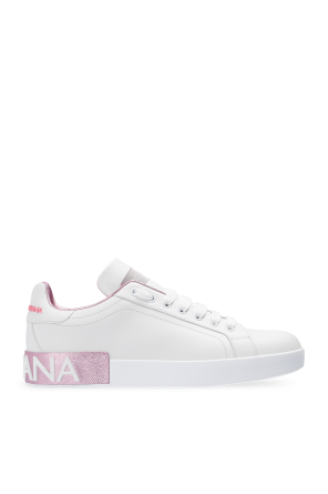 スニーカー Dolce & Gabbana SS25 SNEAKER PORTOFINO (CK1544 AZ138HWT77) Sneakers with Embroidered Patch - Women's Shoes | Dolce&Gabbana